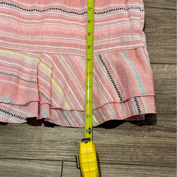 NWT! Parker Jay’s Sleeveless Fitted Ruffle Front Dress in Sunset Stripe Size 4 - Picture 12 of 12